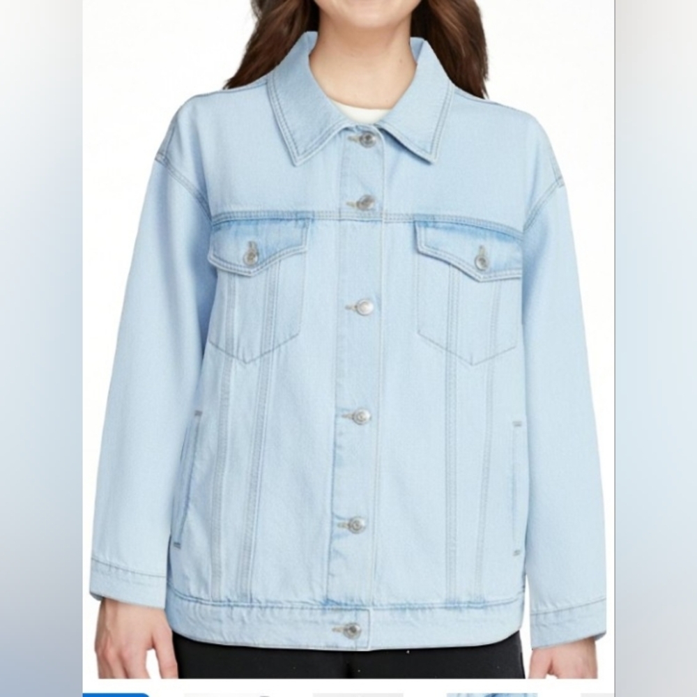 No Boundaries Oversized Cotton Denim Jacket  Various Sizes Lt Blue NWT